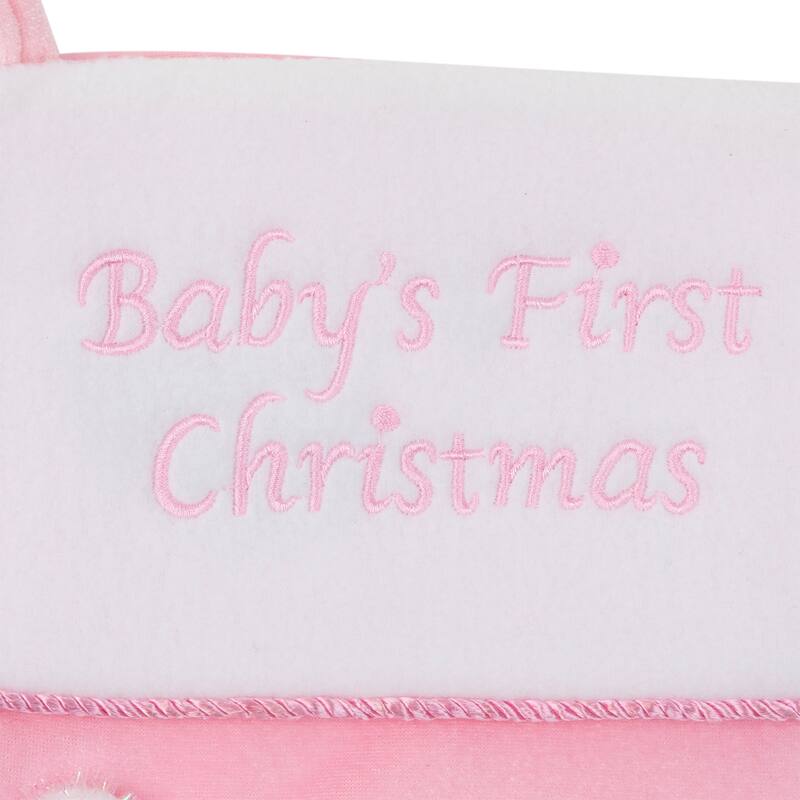 21 Light Pink Babys First Christmas Snowmen Christmas Stocking