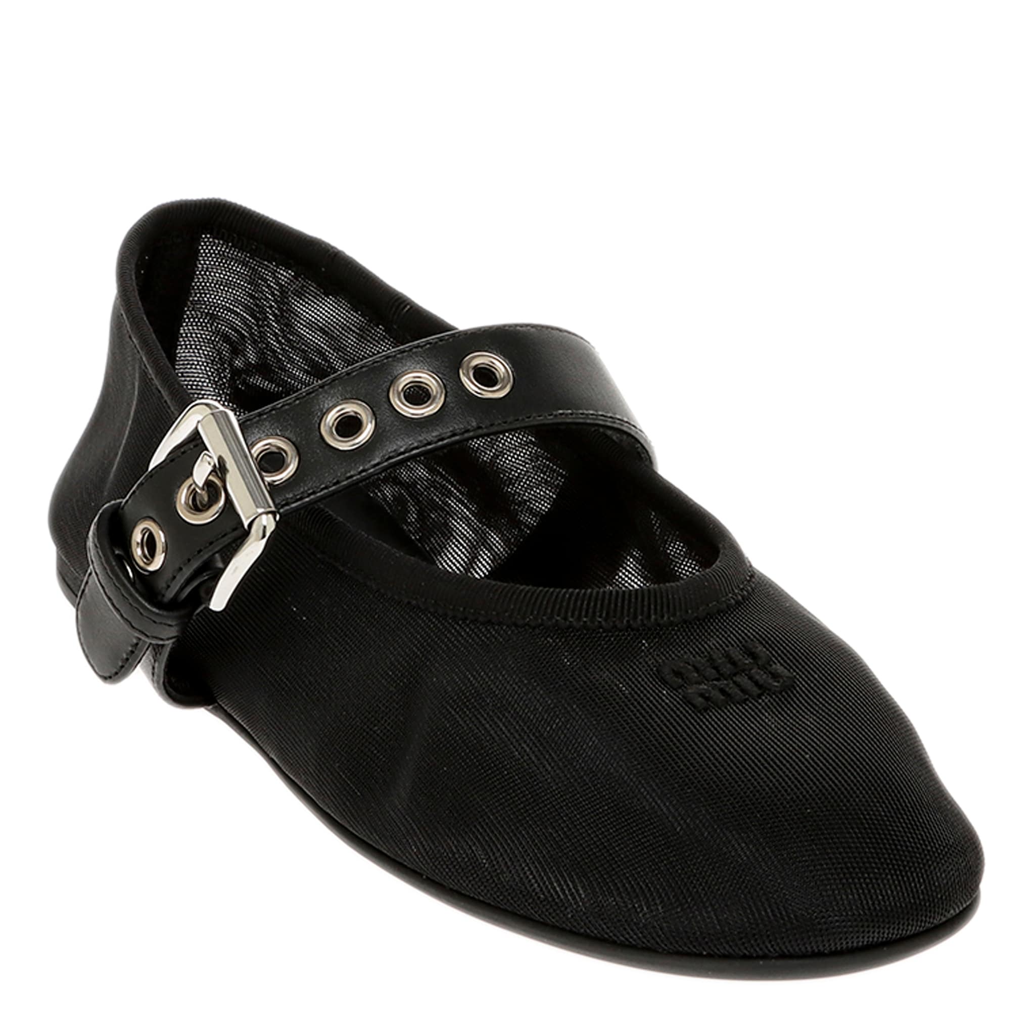 Miu Miu Mesh Fabric Ballerinas - Overstock - 43808126