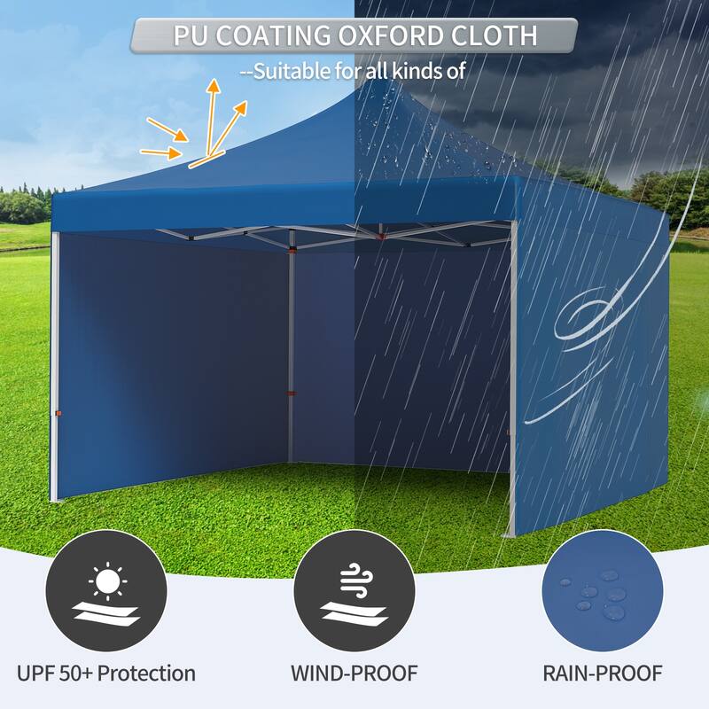 10x10 ft Pop-Up Canopy with 1-Minute Setup, UV Protection, Waterproof, and Adjustable Heights
