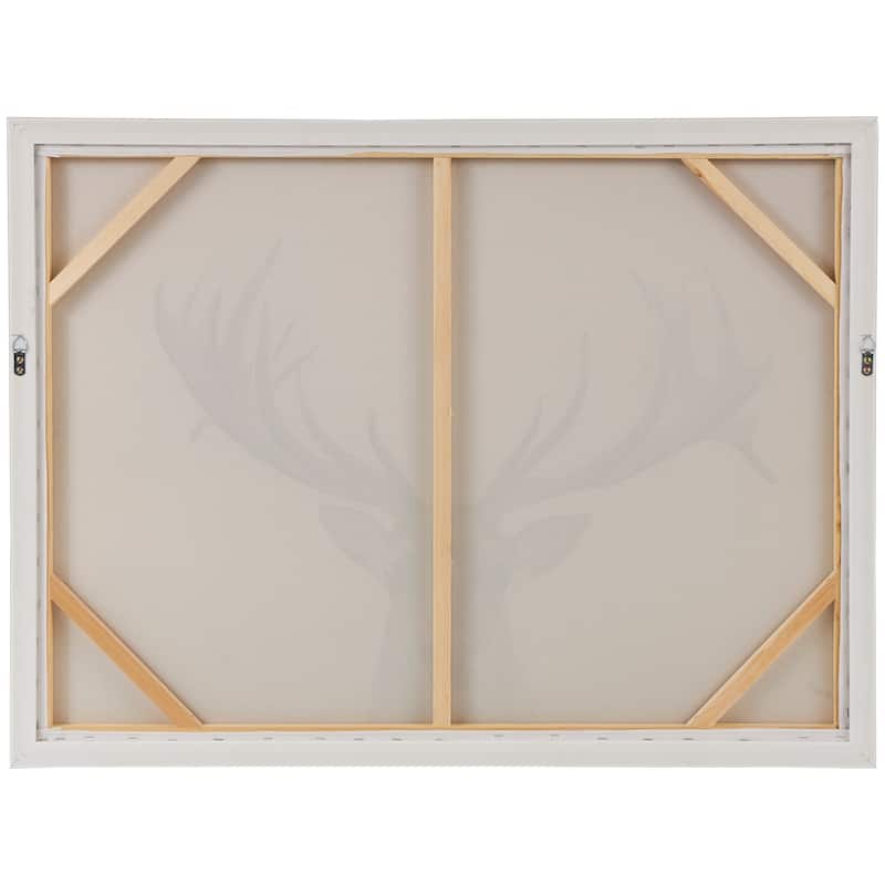Canvas Deer Gazing Framed Wall Art with Wood Frame - Brown - Roche River Decor