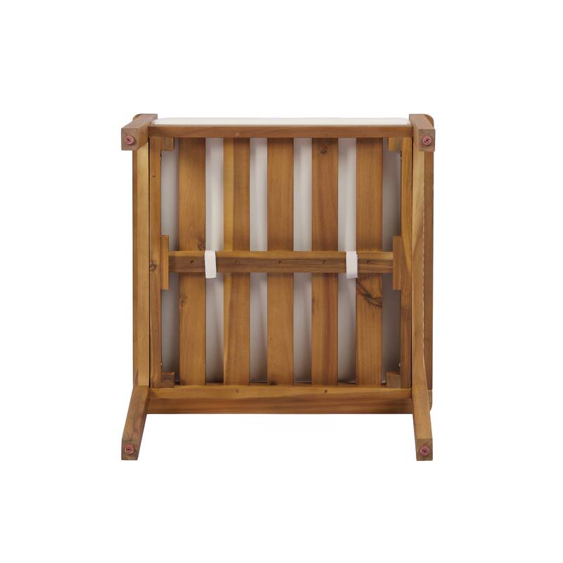 Christopher Knight Home - Set of 2 Mid-Century Modern Acacia Wood Dining Chairs with Handwoven Wicker Back and Washable Cushions