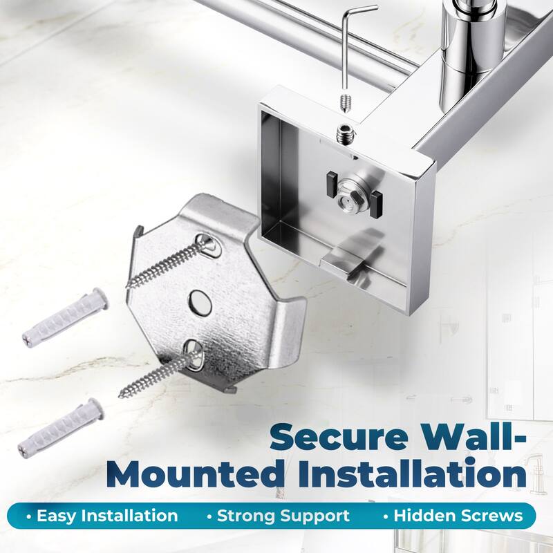 WOWOW Two Towel Holders Wall mounted Towel Rack