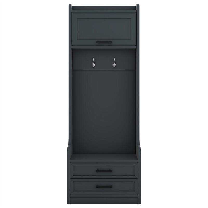 4-in-1 Detachable Hall Tree with 4 Storage Drawers and 7 Hooks, Hallway Coat Rack with Storage Cabinet, Entryway Shoe Bench