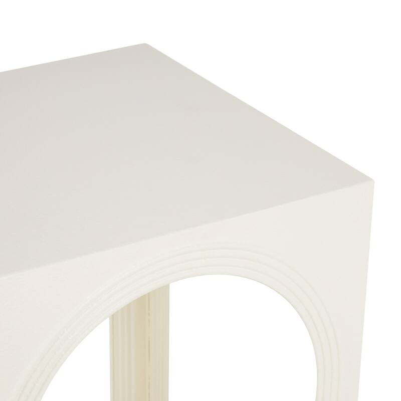 White Metal Nested Side End Accent Table with Arched Cutouts (Set of 3)
