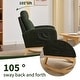 preview thumbnail 3 of 14, Accent Rocking Chair Rocking Chair with Solid Wood Legs, Upholstered Nursery Glider Rocker, Comfy Armchair with Side Pocket