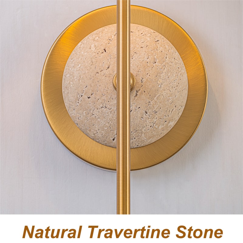 1-Light Gold Wall Sconce with White Fabric Shade - H20" x W5.1" x D7.9"