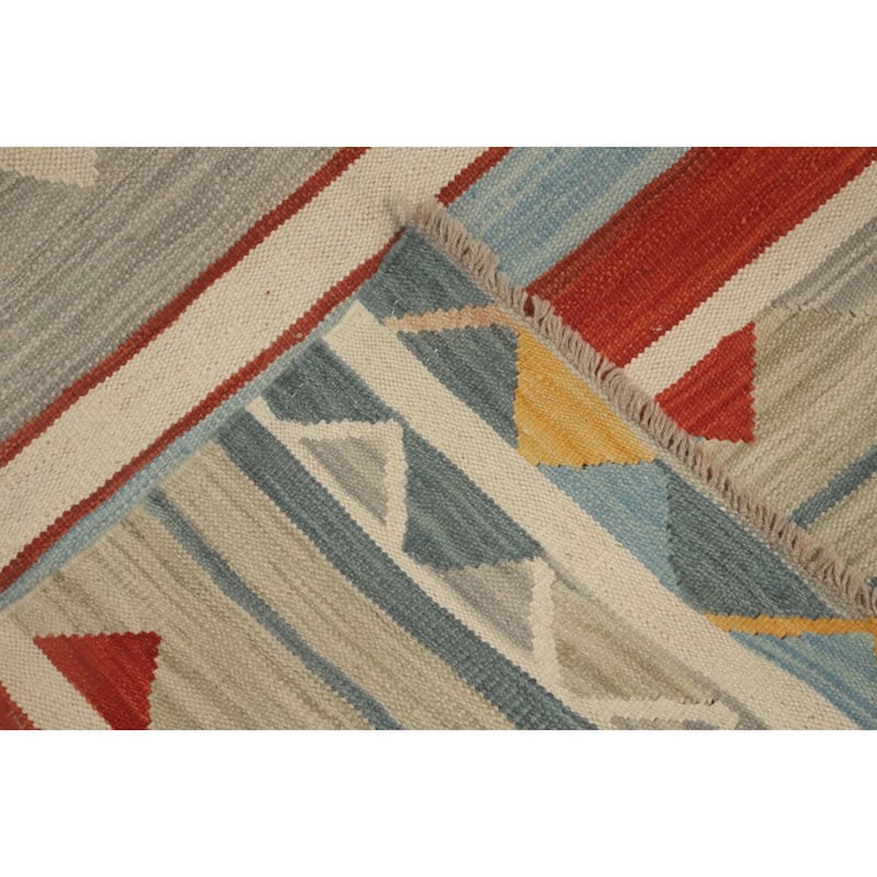 Hand Woven Southwestern Wool Multi-Colored Geometric Area Rug - 7' 11'' X 4' 9''