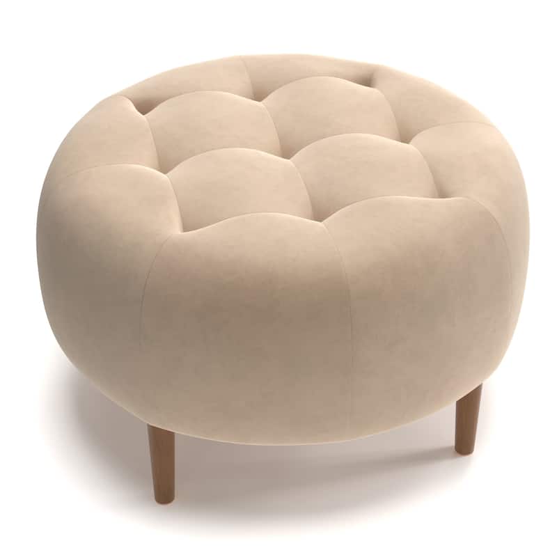 Bloomfield Round Velvet Ottoman