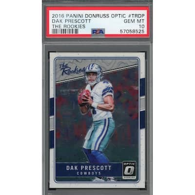 Dak Prescott 2016 Panini Donruss Optic The Rookies Card #TRDP Graded PSA 10 - 8'6" x 11'6"