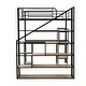 preview thumbnail 7 of 10, Full Metal Loft Bed with Storage Staircase, Desk, 3-Tier Shelf, and Guardrail