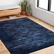 preview thumbnail 12 of 19, Alexander Home Cassidy Indigo Chevron Area Rug