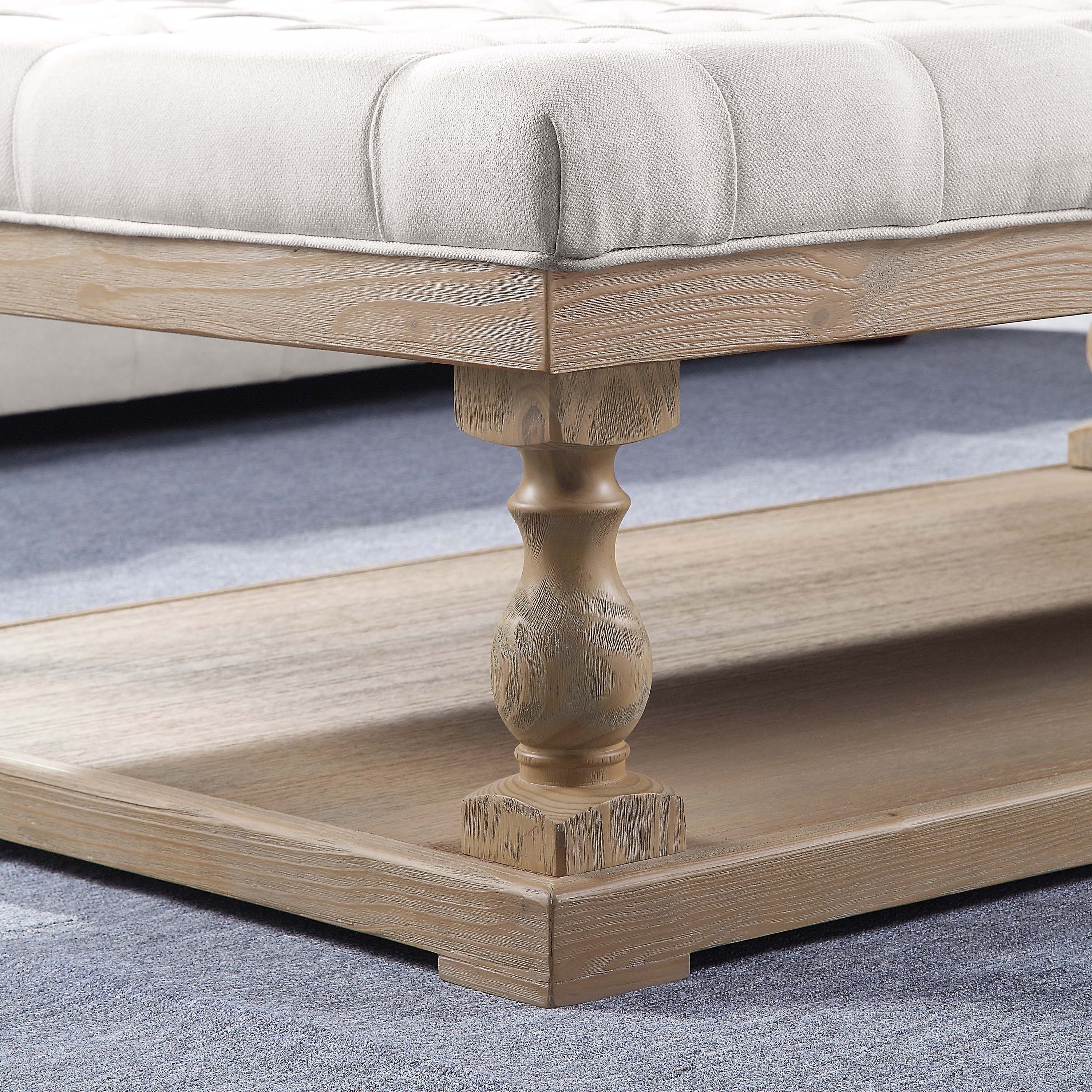 Corvus Savannah 60 inch Rectangular Storage Tufted Chesterfield