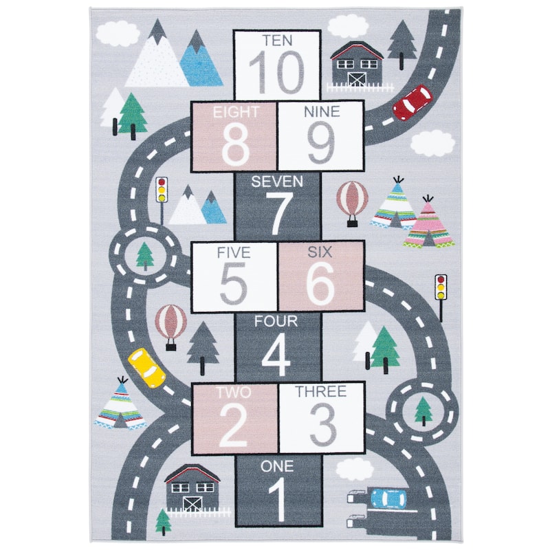 SAFAVIEH Kids Playhouse Machine Washable Slip Resistant Arendine Hopscotch Area Rug