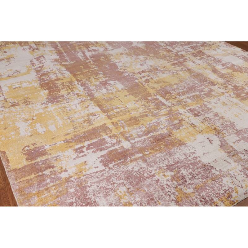 All-Over Contemporary Abstract Area Rug Hand-Knotted Wool Carpet - 9'0" X 12'0"