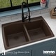 preview thumbnail 58 of 60, Karran Drop-In Quartz 34 in. 1-Hole 50/50 Double Bowl Kitchen Sink Kit