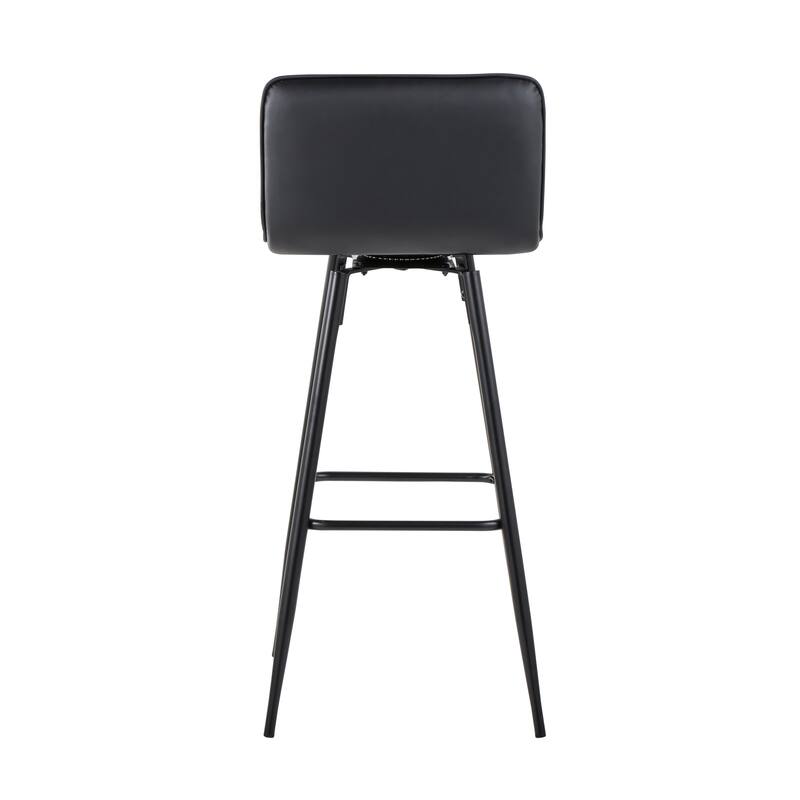 Porch & Den Kerby 30" Fixed-Height Swivel Bar Stool with Metal Legs & Square Footrest (Set of 2)