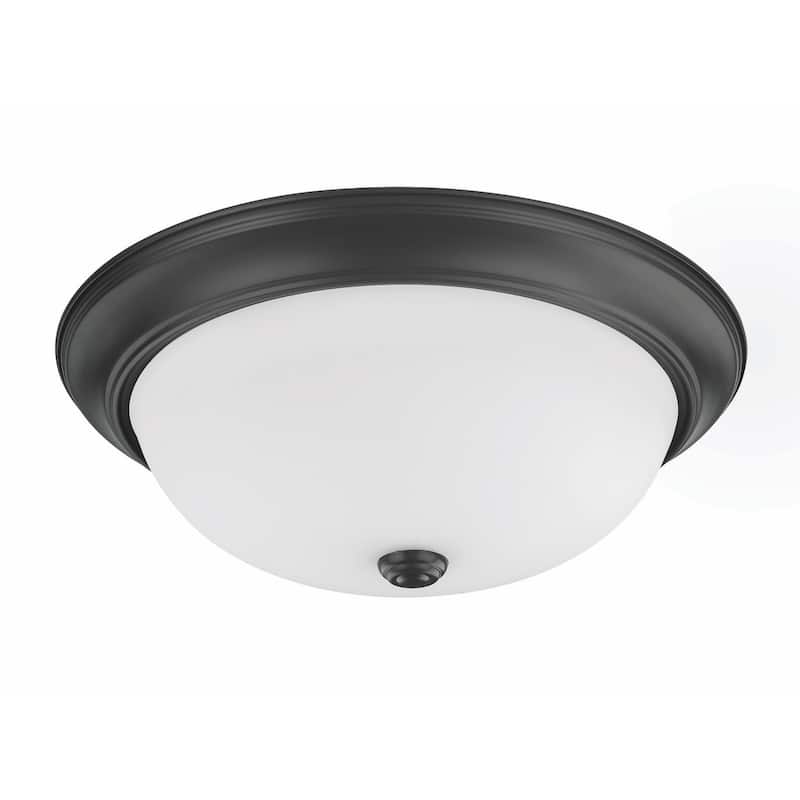 3- light Flush Mount Fixture - Matte  Black