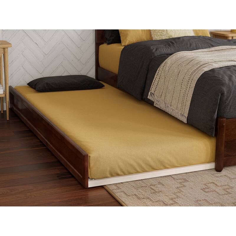 Clayton Platform Bed with Panel Footboard and Twin XL Trundle
