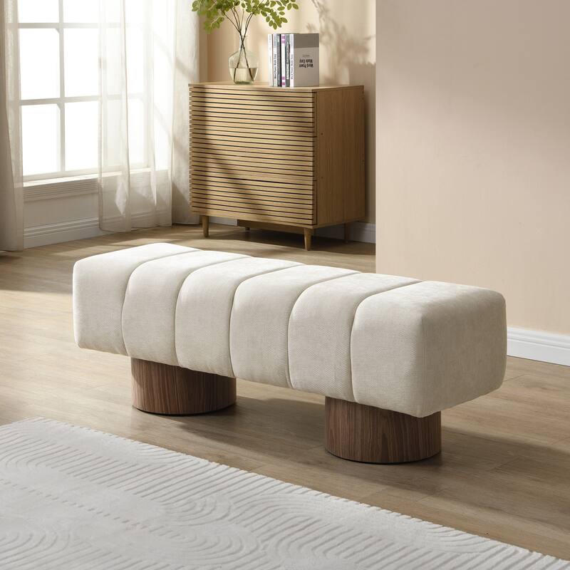 Modern Bench with Tufted Cushionon,Space-Saving Solution for Apartments
