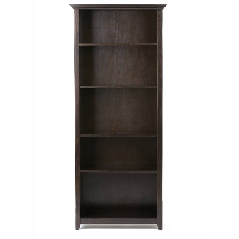 WYNDENHALL Halifax 30" Wide Solid Wood Transitional 5 Shelf Bookcase - 30"w x 14"d x 70" h