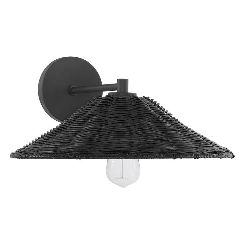 Bellevue SH90106 8" Tall Wall Sconce with Rattan Shade