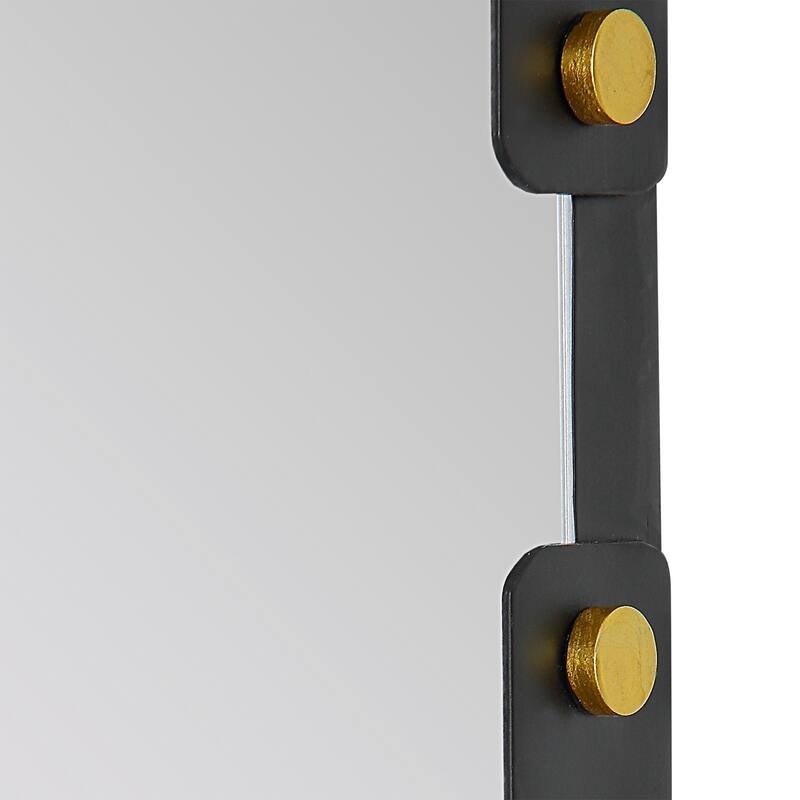 Matte Black Oval Mirror - 14.96"W x 43.31"H x 1.57"D