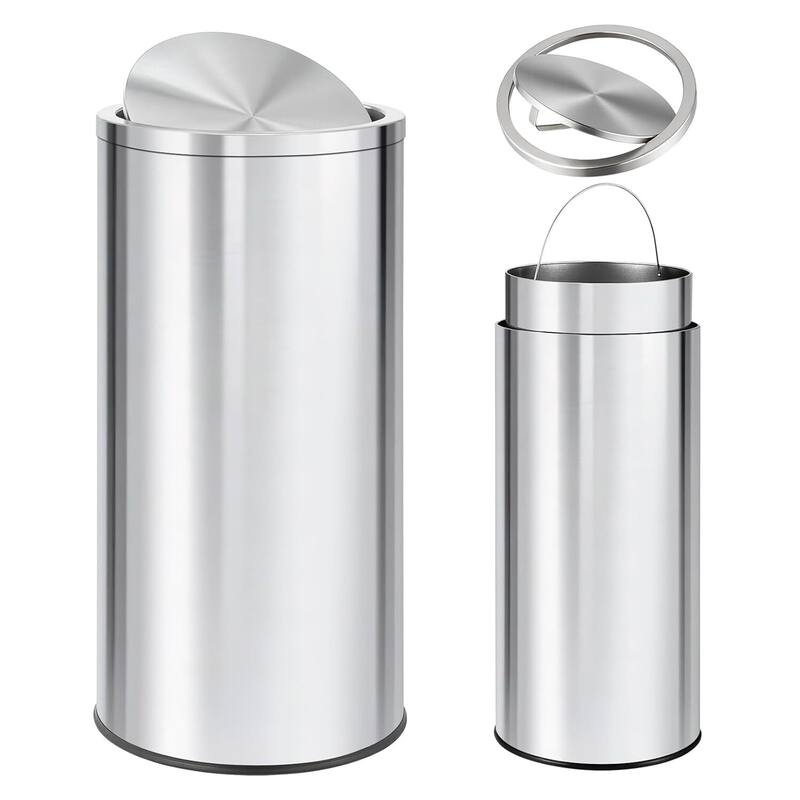 Kitchen Garbage Can, Trash Can with Flipping Lid & Removable Inner Bucket - 70L