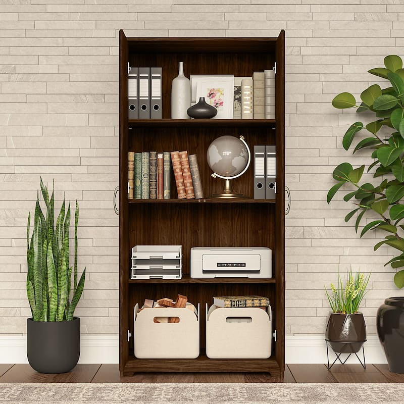 Cabot Tall Storage Cabinet with Doors by Bush Furniture