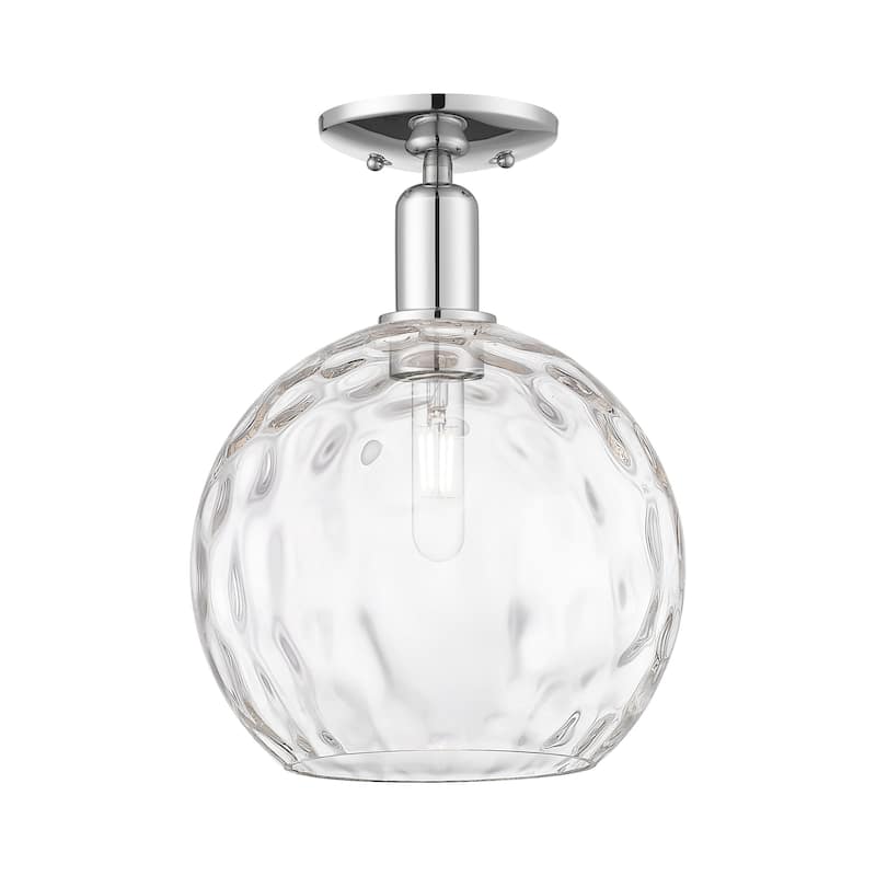 Innovations Lighting 716-1C-14-10 Athens Water Glass Semi-Flush Athens - Polished Chrome / Clear Water Glass