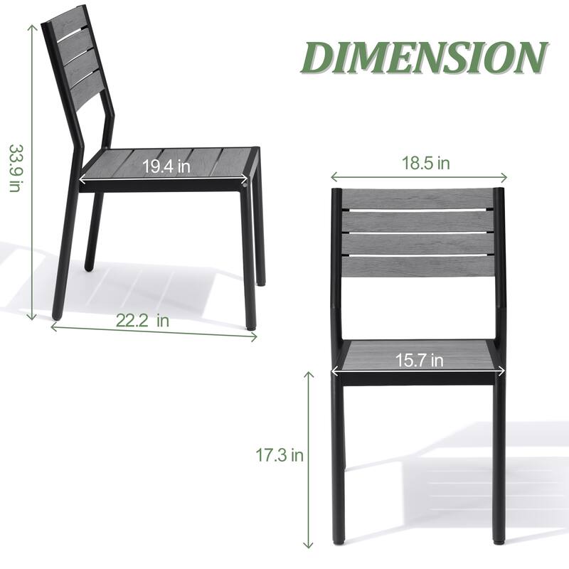 VredHom 7/9-Piece Outdoor Patio Dining Set with Stackable Chairs
