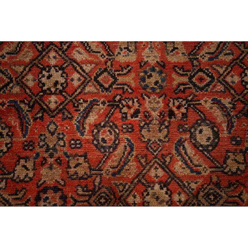 Pre-1900 Malayer Vegetable Dye Persian Large Antique Wool Carpet - 6'8"x 16'3"