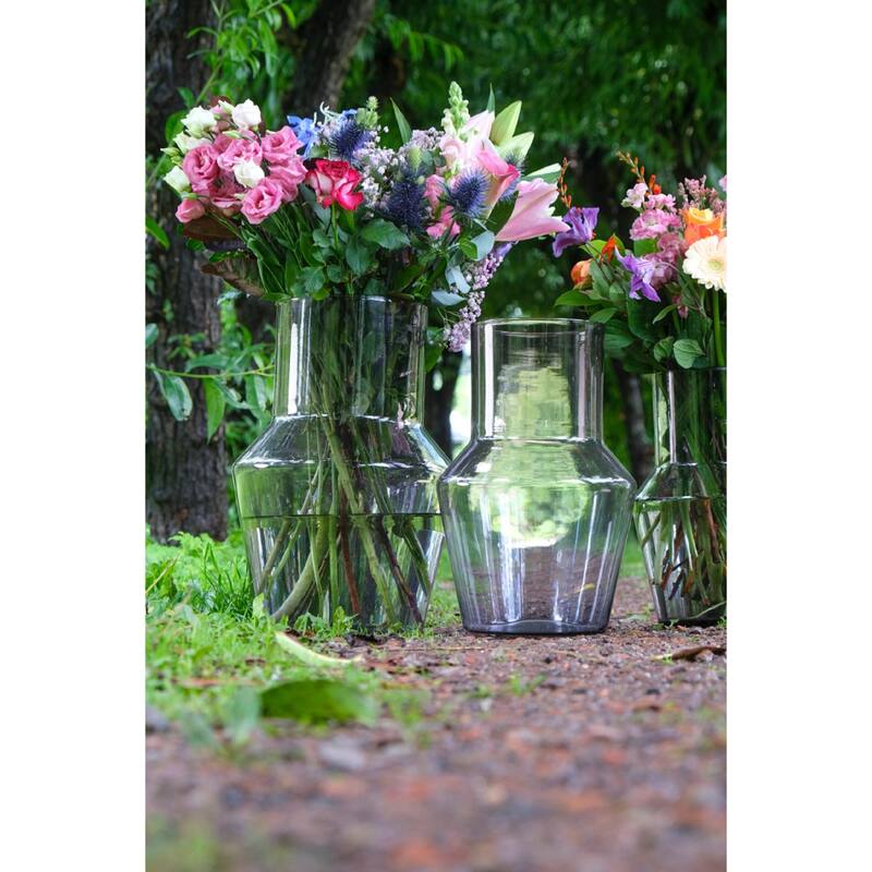 Tall Neck Recycled Mouthblown Glass Vase - 15.75" - Purple