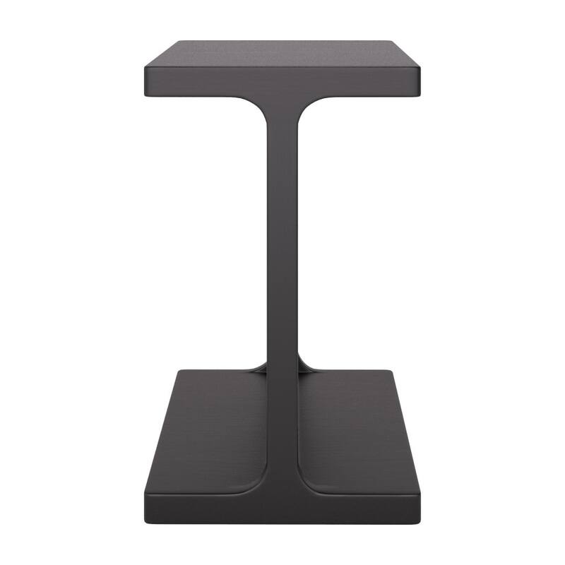 HomeRoots 20" Black Solid Wood Pedestal End Table - 15.00 in. x 20.10 in. x 13.00 in.