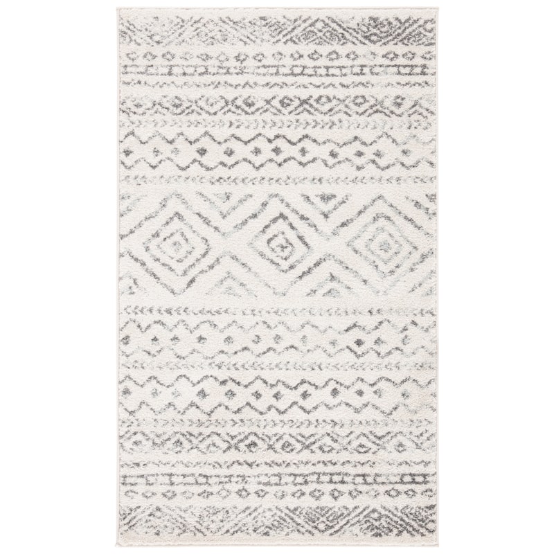 SAFAVIEH Tulum Vassilia Moroccan Boho Distressed Rug - 2' x 4' - Ivory/Grey