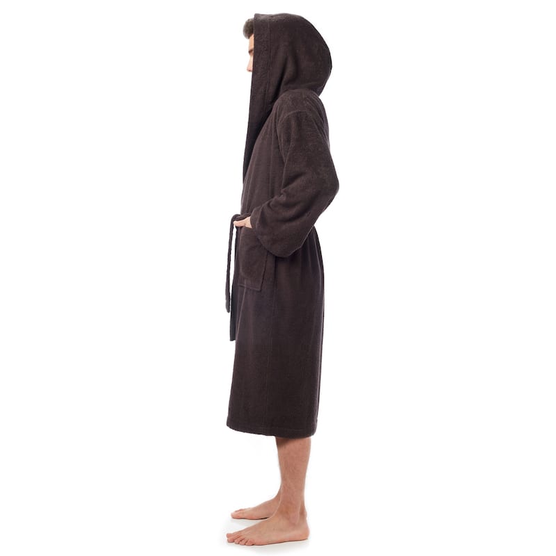 Men's Turkish Cotton Hooded Bathrobe