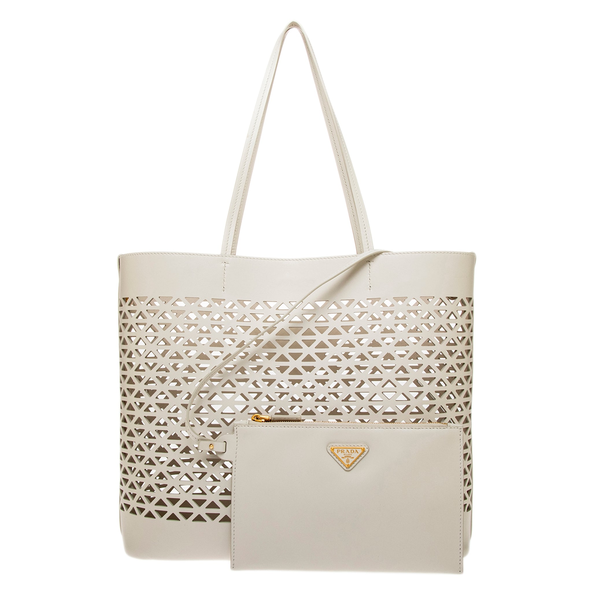 Prada Cut-Out Leather Tote - Overstock - 43008194 Prada Cut-Out Leather Tote - Overstock - 43008194