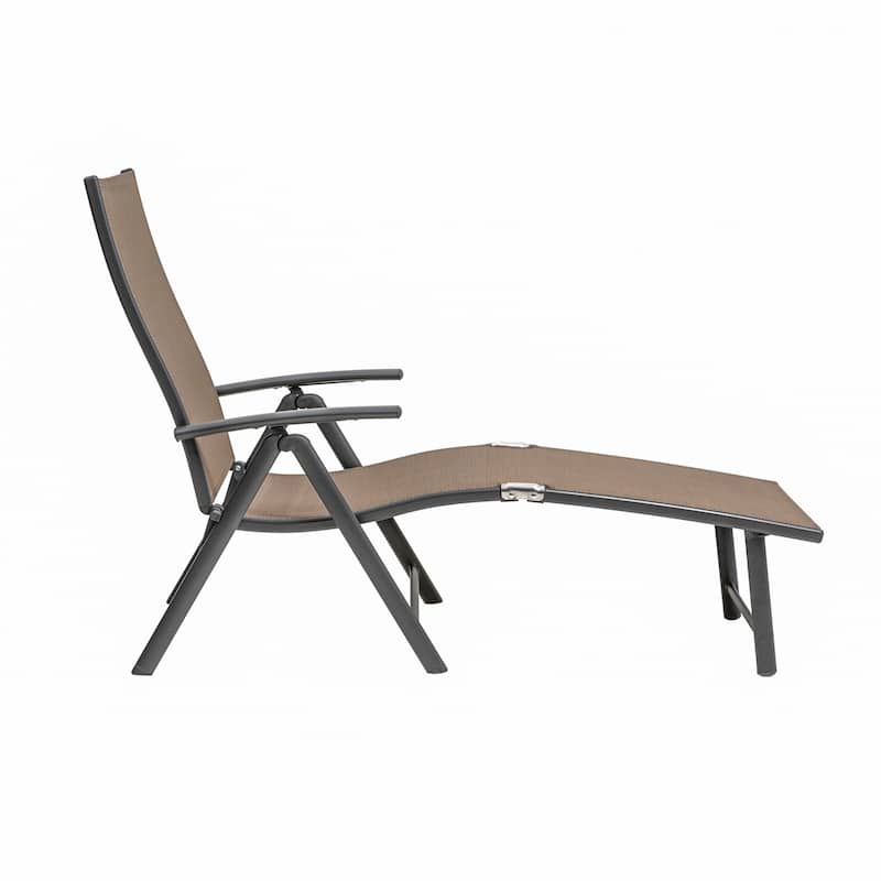 Pellebant Outdoor Folding Adjustable Aluminum Patio Chaise Lounge Chair