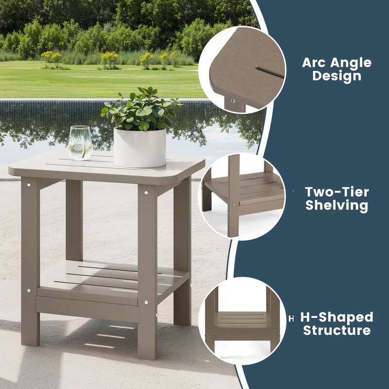 Brighton Outdoor Poly Two Shelf Side Table