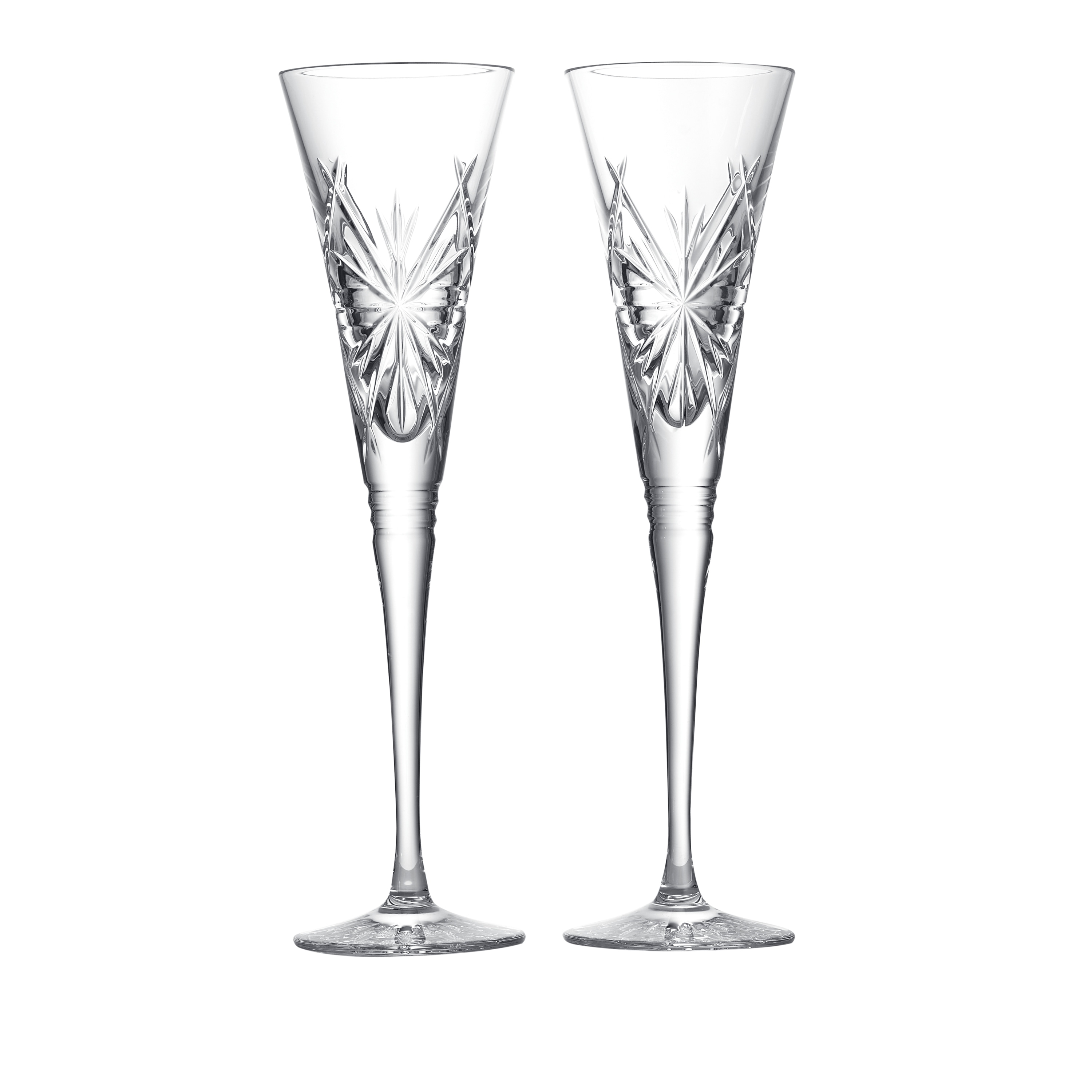Waterford Winter Wonders Flutes, Snowflakes, Set of 2
