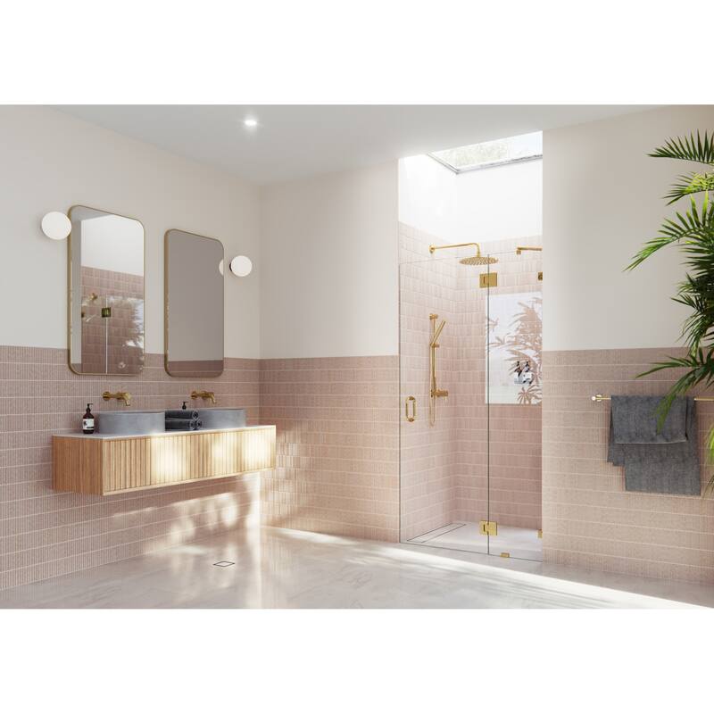 Glass Warehouse GW-GH-38 Halo 78" High x 38" Wide Hinged Frameless