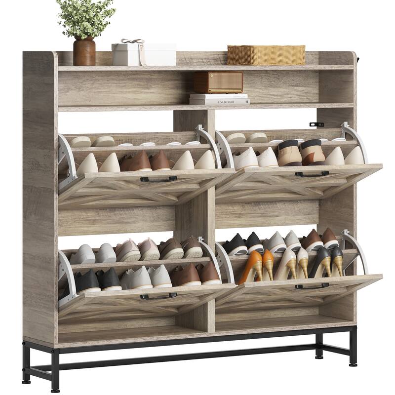 Shoe Cabinet, Entry Home Shoe Cabinet, Entrance Balcony Storage Cabinet, Large Capacity Shoe Rack, Grey