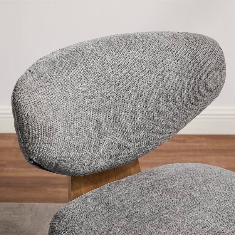 Art Leon Wood and Fabric Swivel Armless Accent Lounge Chair