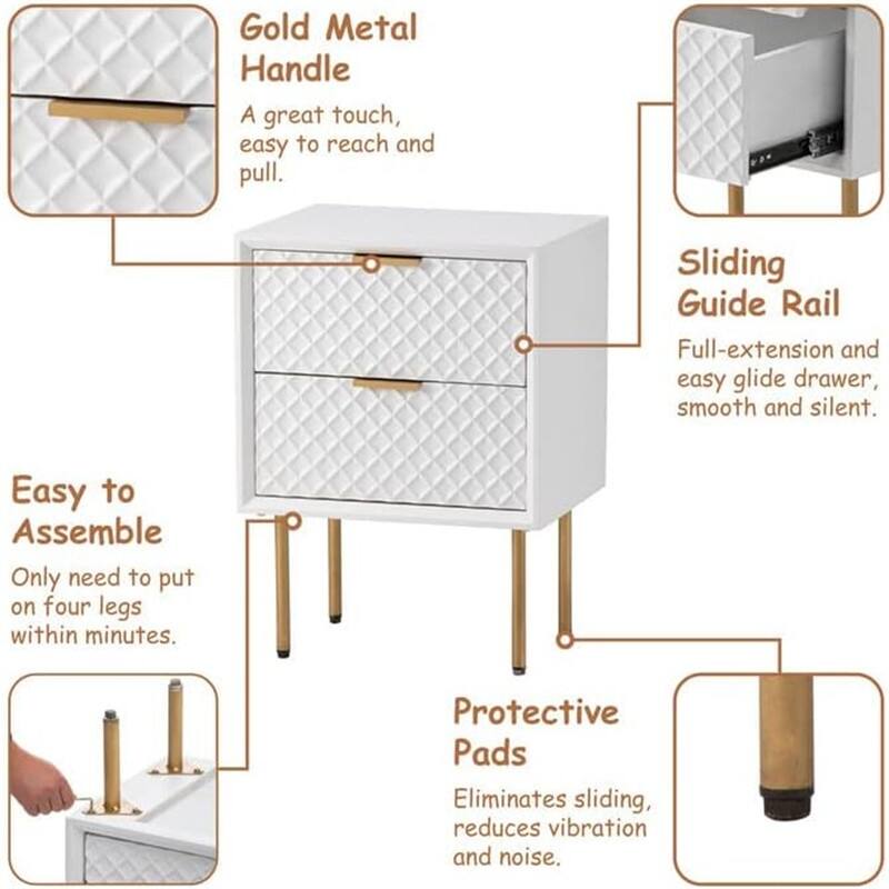 Drawer Nightstand Side Table