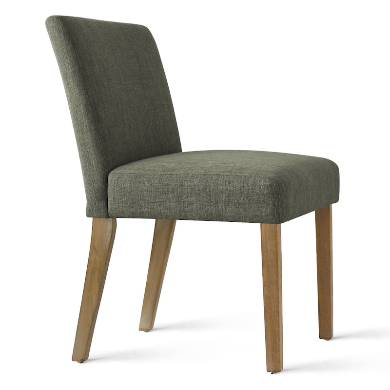 Parsons Dining Chairs with Linen Upholstery and Solid Wood Legs
