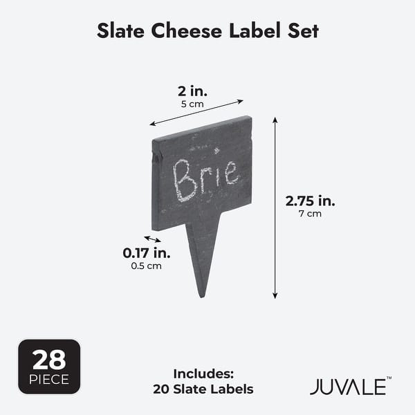 20 Slate Stone Cheese Labels for Charcuterie Board with 6 Chalks, 2 ...