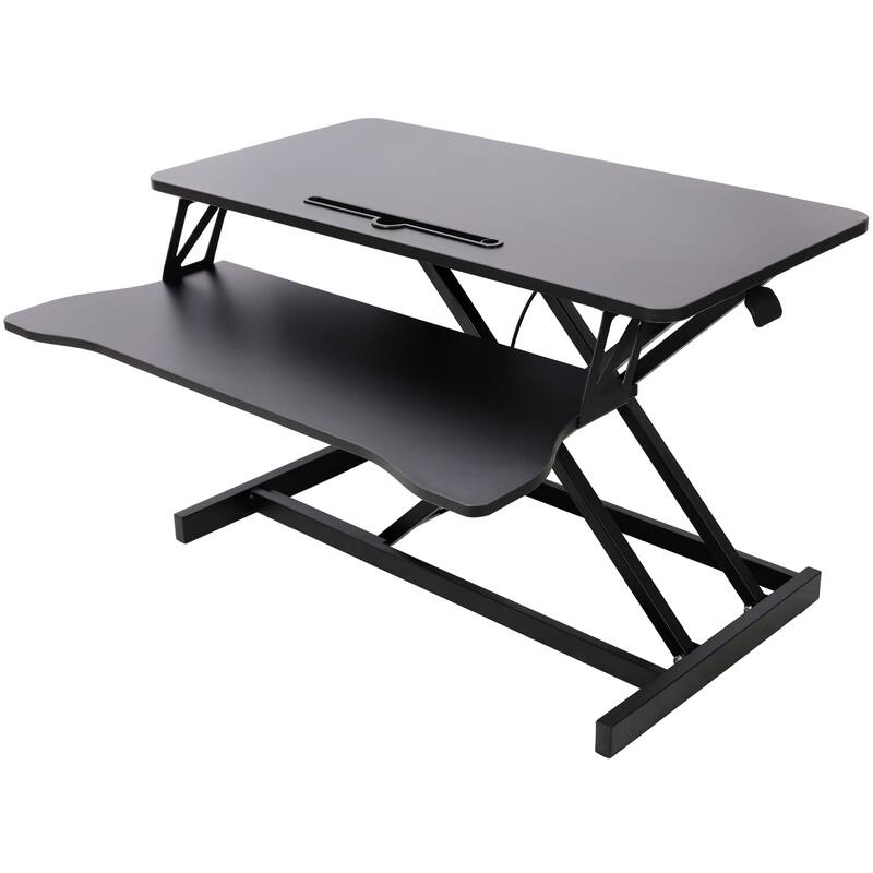 Anmytek Adjustable Height Standing Laptop Desk with Keyboard Tray Black