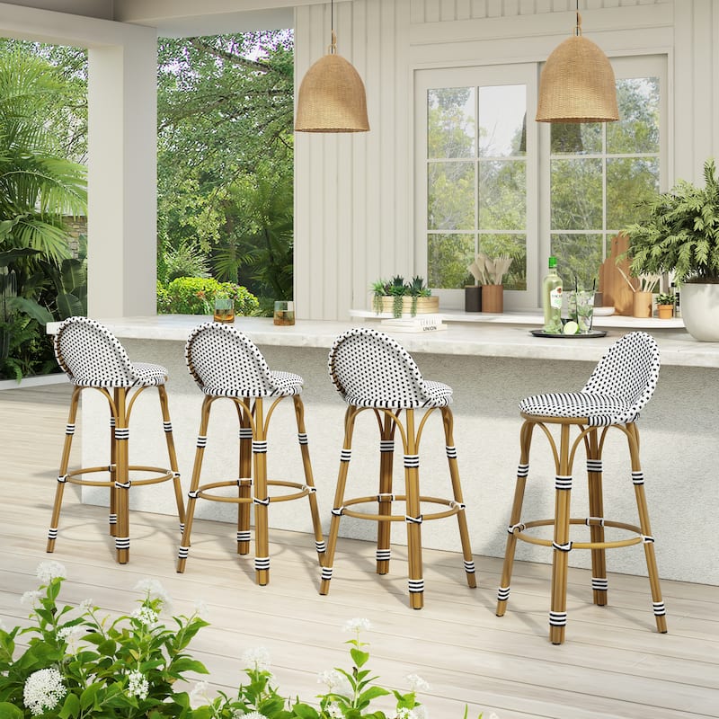 Scott Living Alura Outdoor Bar Stool Woven Wicker