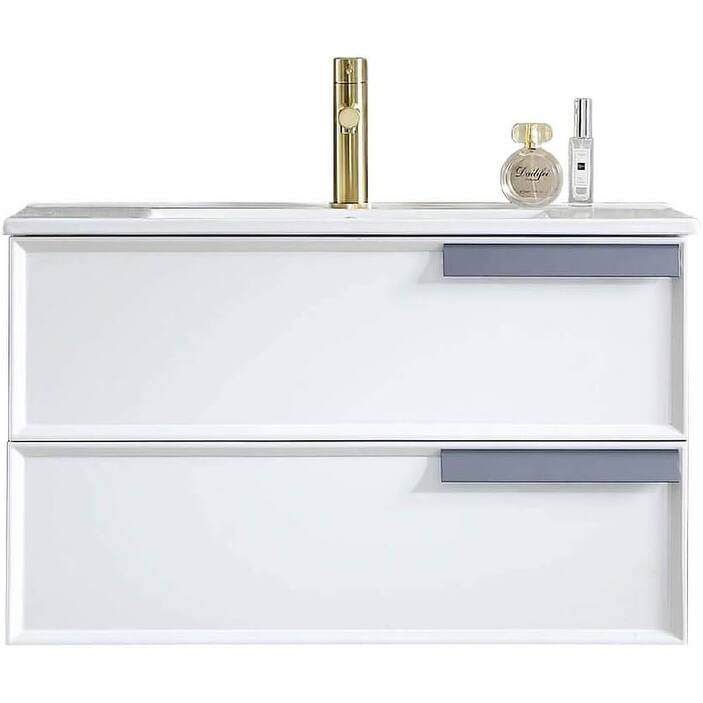 Blossom 30-Inch Bathroom Vanity with Ceramic Sink for Small Bathrooms - Matte White