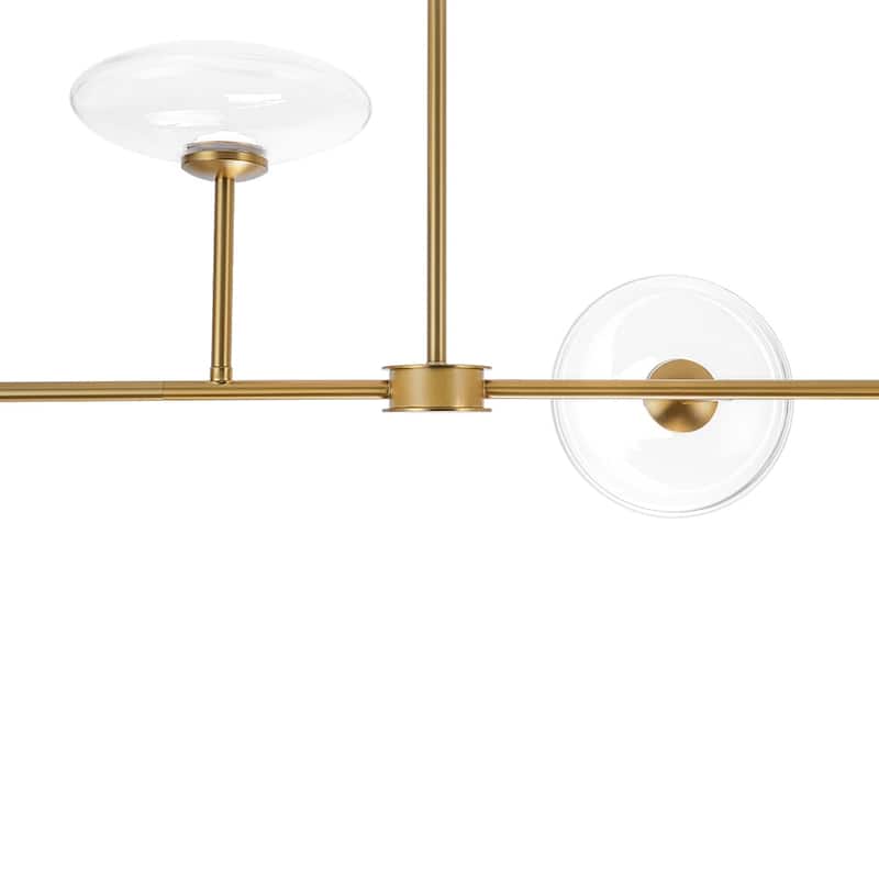 Minimalist 6-Light Dimmable LED Glass Island Pendant Chandelier