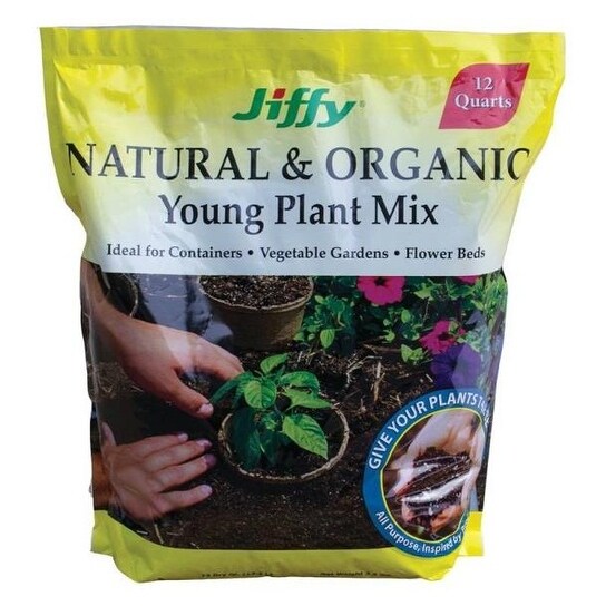 Jiffy G712-48 Natural & Organic Young Plant Mix, 12 Quart - Bed